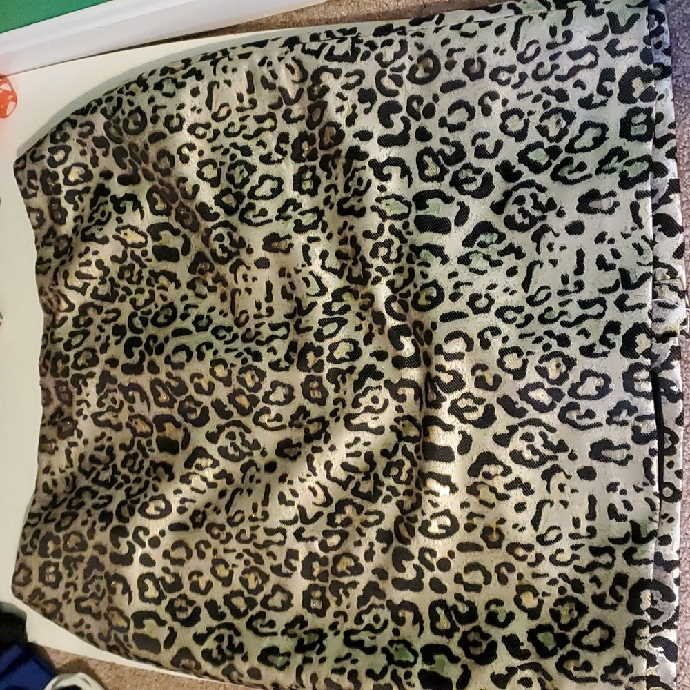 New Talbots women's 16 matalic leopard print pencil skirt